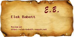 Elek Babett névjegykártya